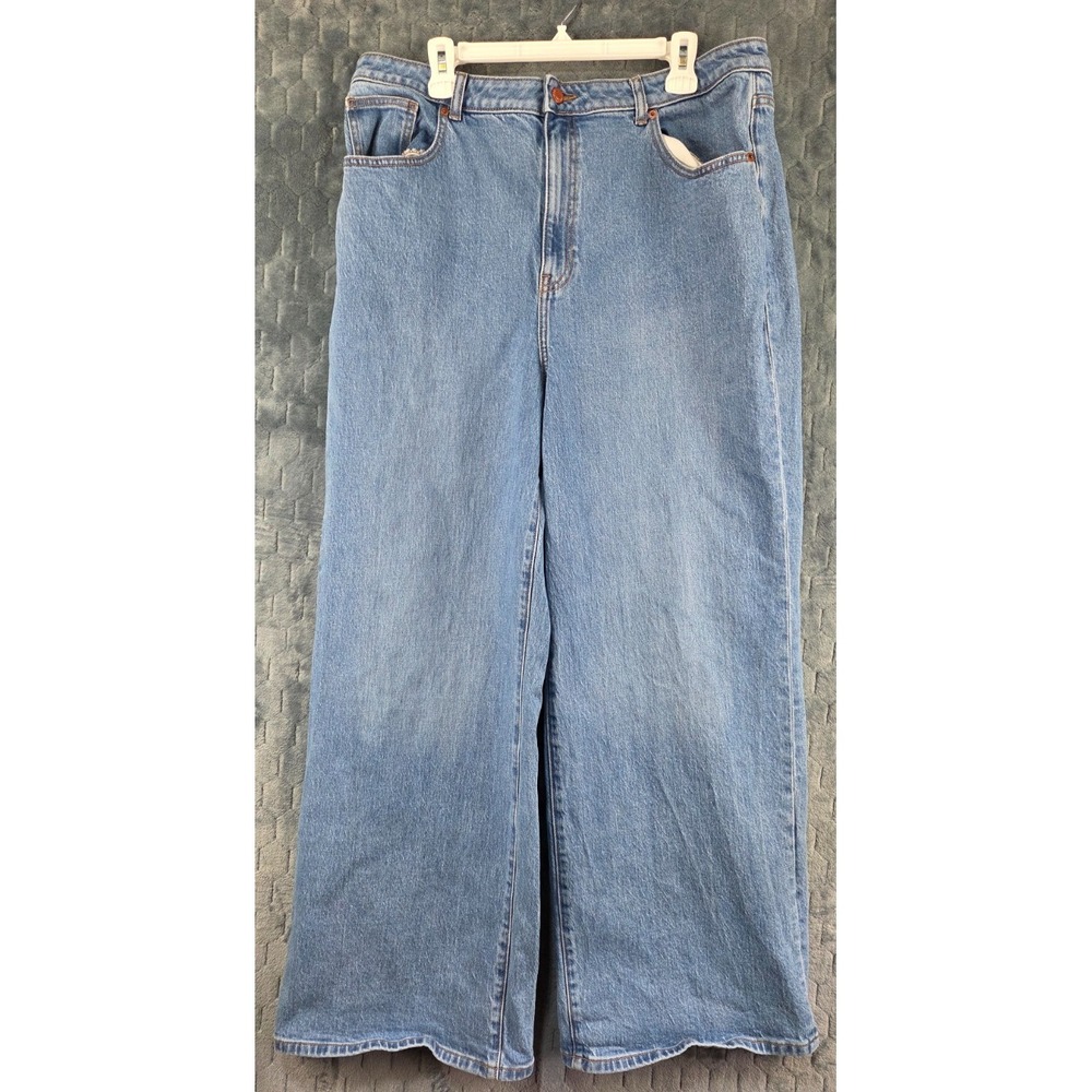 PINK Victoria's Secret Wide Leg Jeans 18 Light Blue Excellent High Rise 36/30